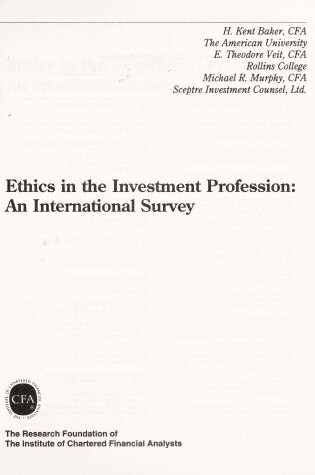 Cover of Ethics in the Investment Profession