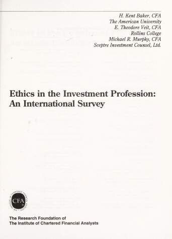 Book cover for Ethics in the Investment Profession