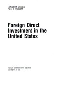 Book cover for Foreign Direct Investment in the United States