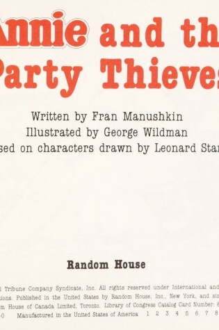 Cover of Annie and the Party Thieves