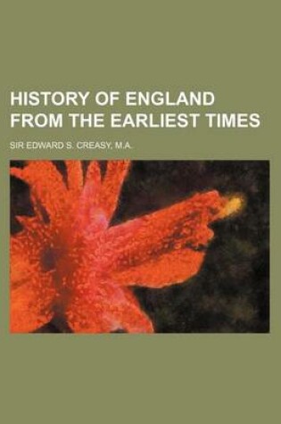 Cover of History of England from the Earliest Times