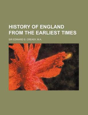 Book cover for History of England from the Earliest Times