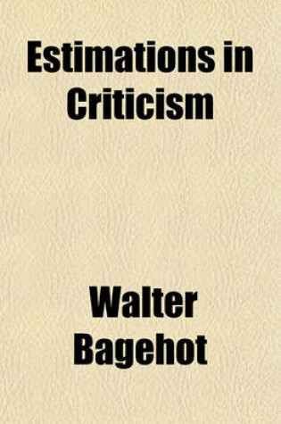 Cover of Estimations in Criticism