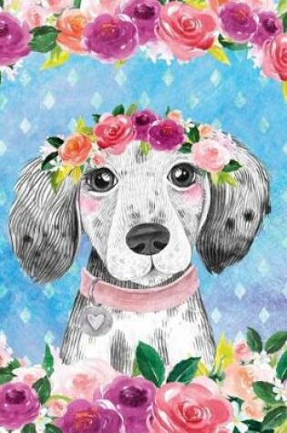 Cover of Big Fat Bullet Style Journal Cute Puppy Dog In Flowers