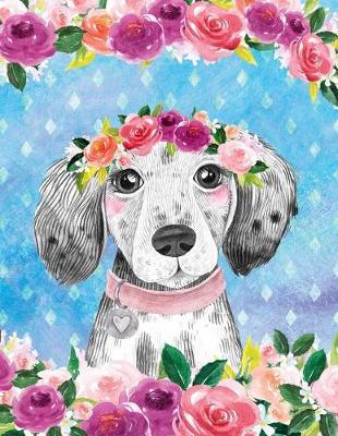 Cover of Big Fat Bullet Style Journal Cute Puppy Dog In Flowers