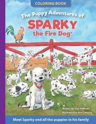 Book cover for The Puppy Adventures of Sparky the Fire Dog Coloring Book
