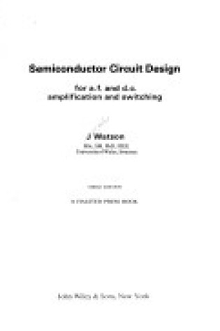 Cover of Watson: Semiconductor Circuit Design 3