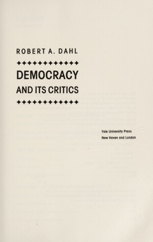 Book cover for Democracy and Its Critics