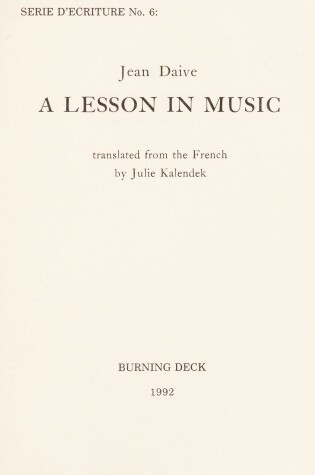 Cover of A Lesson in Music