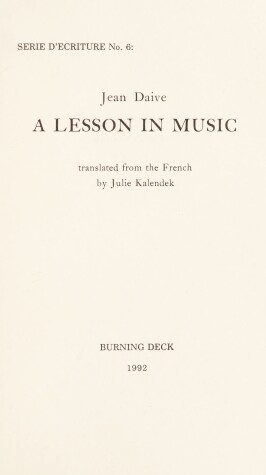 Book cover for A Lesson in Music