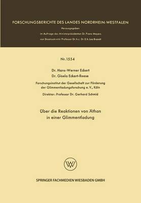 Cover of UEber Die Reaktionen Von AEthan in Einer Glimmentladung