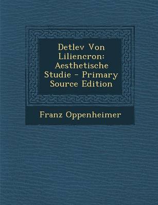 Book cover for Detlev Von Liliencron