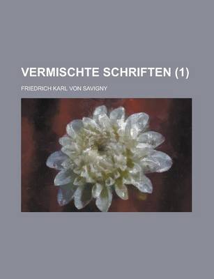 Book cover for Vermischte Schriften (1)