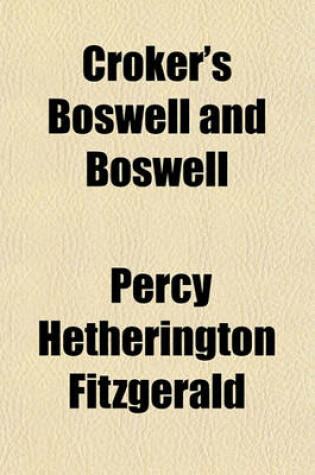 Cover of Croker's Boswell and Boswell; Studies in the "Life of Johnson."