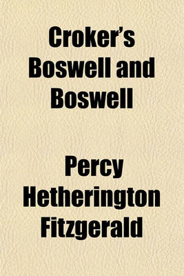 Book cover for Croker's Boswell and Boswell; Studies in the "Life of Johnson."