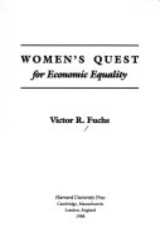 Cover of Women's Quest for Economic Equality