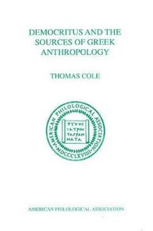 Cover of Democritus and the Sources of Greek Anthropology