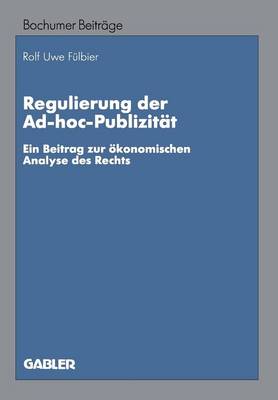 Book cover for Regulierung der Ad-hoc-Publizität