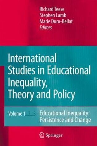 Cover of International Studies in Educational Inequality, Theory and Policy