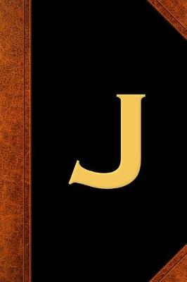Book cover for Monogram J Personalized Journal Custom Monogram Gift Idea Letter J Vintage Style