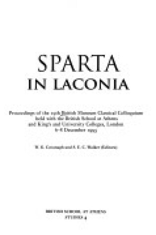 Cover of Sparta in Laconia