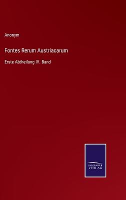 Book cover for Fontes Rerum Austriacarum