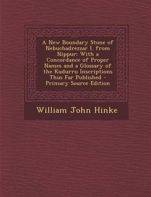 Book cover for A New Boundary Stone of Nebuchadrezzar I. from Nippur