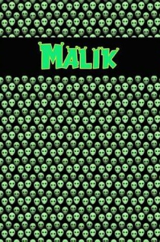 Cover of 120 Page Handwriting Practice Book with Green Alien Cover Malik