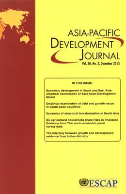 Book cover for Asia-Pacific Development Journal, December 2013, No. 2