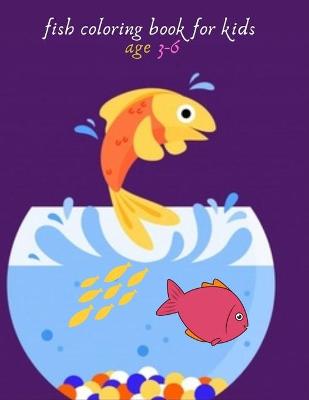 Book cover for fish coloring book for kids age 3-6