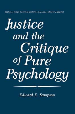 Book cover for Justice and the Critique of Pure Psychology