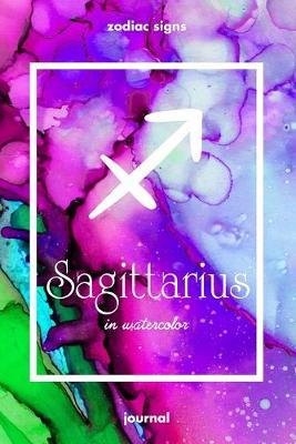 Book cover for Zodiac signs SAGITTARIUS in watercolor Journal