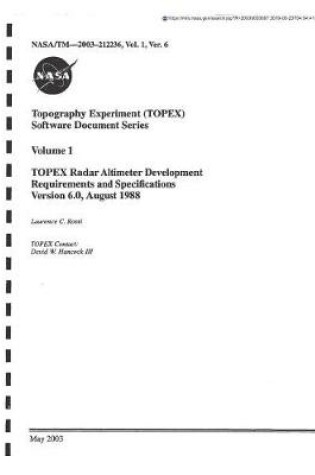 Cover of Topex Project Radar Altimeter Development Requirements and Specifications, Version 6.0