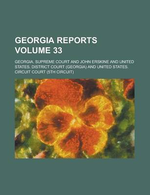 Book cover for Georgia Reports Volume 33