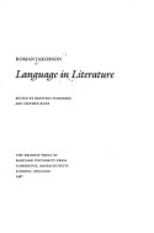 Cover of Language in Literature
