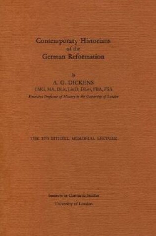 Cover of Contemporary Historians of the German Reformation