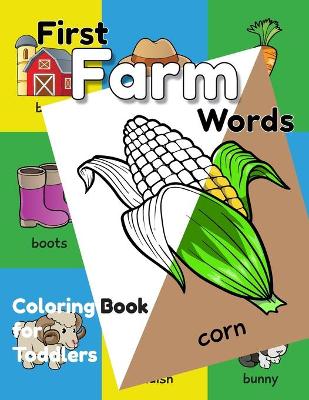 Book cover for First Farm Words Coloring Book for Toddlers