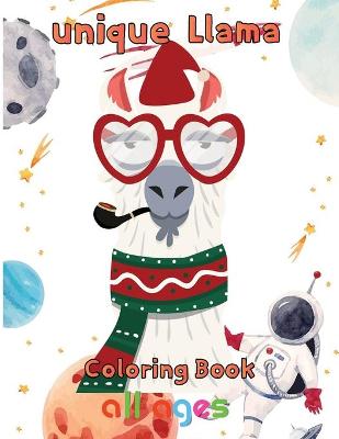 Book cover for unique Llama Coloring Book all ages