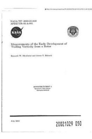 Cover of Measurements of the Early Development of Trailing Vorticity from a Rotor