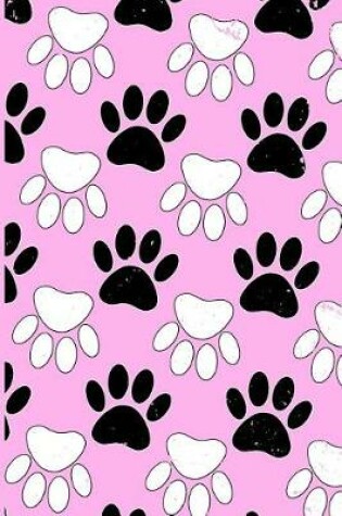 Cover of Black & White Dog Paw Prints Notebook