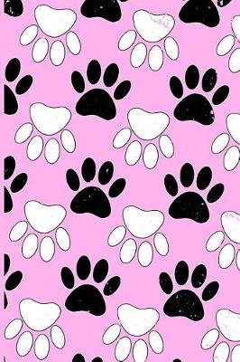 Book cover for Black & White Dog Paw Prints Notebook