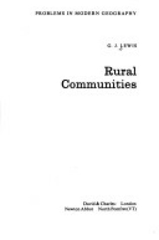 Cover of Rural Communities