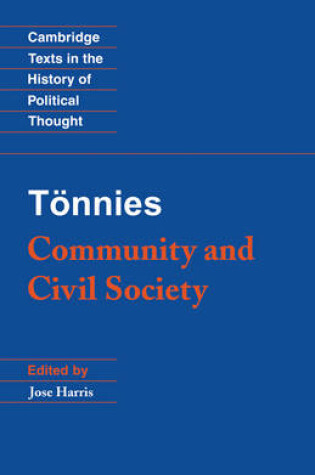 Cover of Tönnies: Community and Civil Society