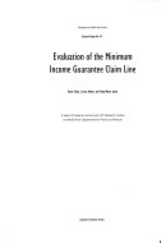 Cover of Evaluation of the Minimum Income Guarantee Claim Line