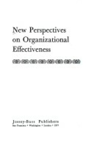 Cover of New Perspectives in Organizational Effectiveness