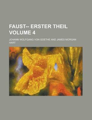 Book cover for Faust-- Erster Theil Volume 4