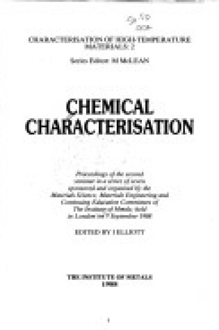 Cover of Chemical Characterisation