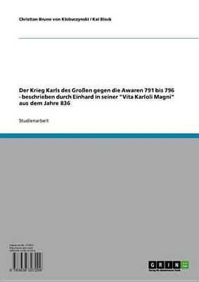 Book cover for Der Krieg Karls Des Grossen Gegen Die Awaren 791 Bis 796