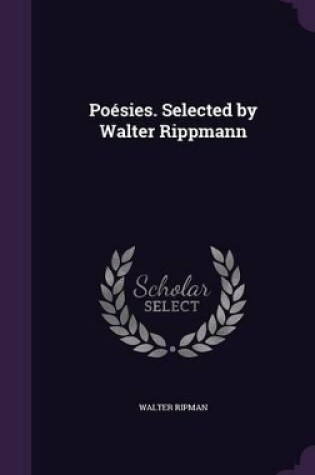 Cover of Poesies. Selected by Walter Rippmann