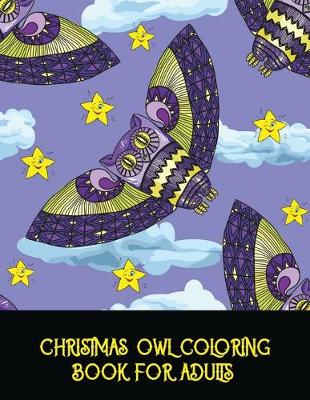 Book cover for Christmas owl coloring book for adults